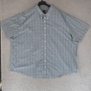 Brooks Brothers men’s 5XL short sleeve button down shirt Blue & Green Checkered